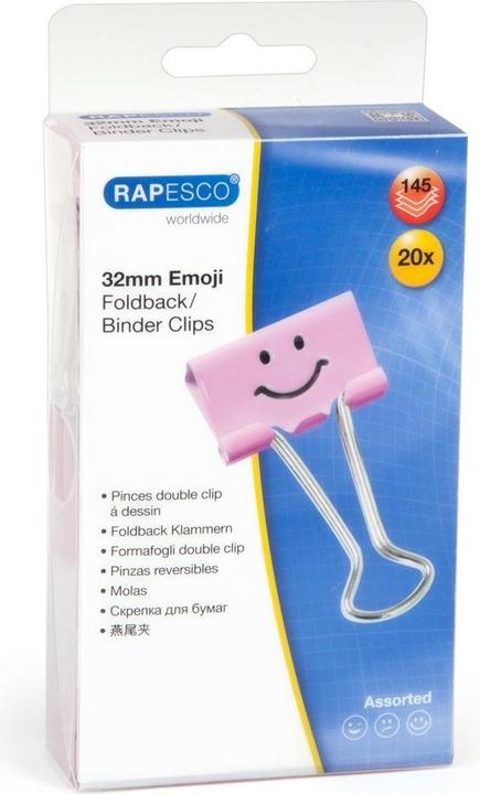 Produktbild Rapesco 32mm Emoji- Befestigungsclips (20 x)