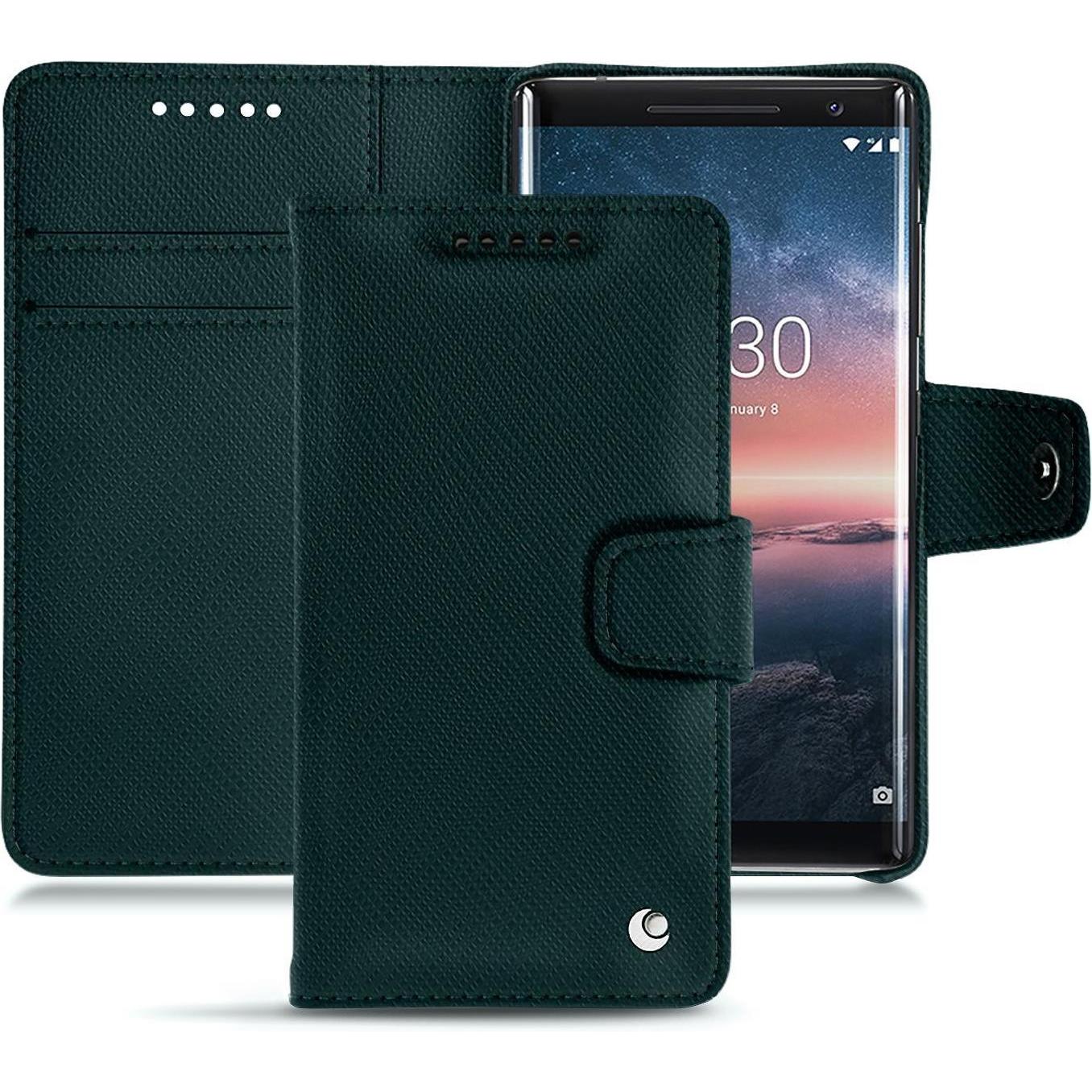 Noreve Lederschutzhülle Wallet (Nokia 8 Sirocco), Smartphone Hülle, Grün