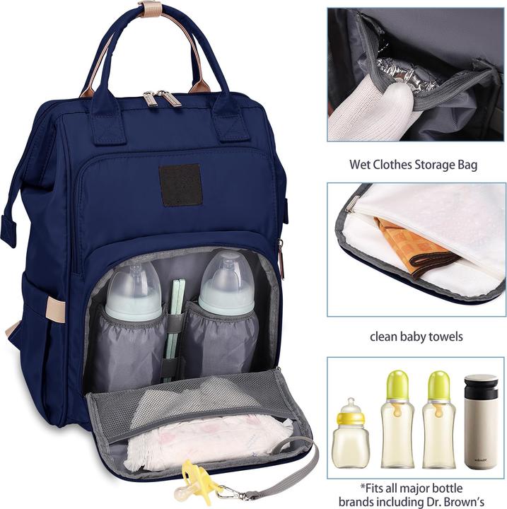 Immagine prodotto Only-Bags.Store Wickelrucksack Wickeltasche Rucksack mit wasserdichtem