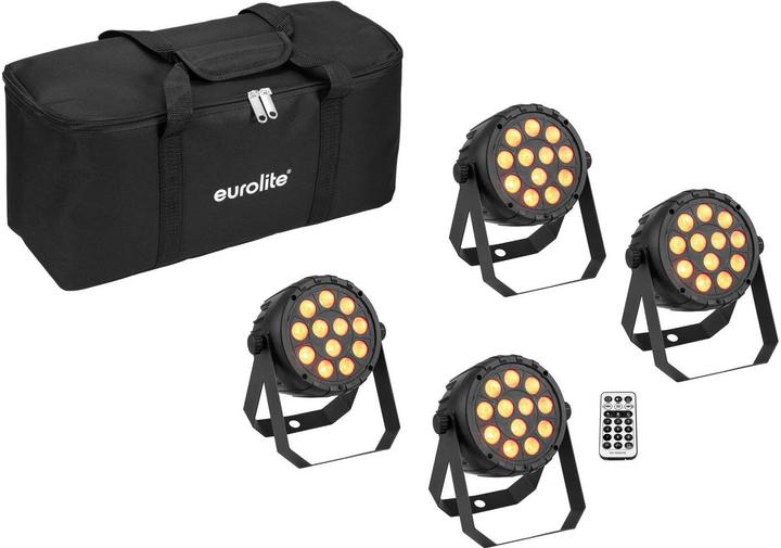 Eurolite Set 4x LED PARty Spot Silent RGB/WW avec Softbag
