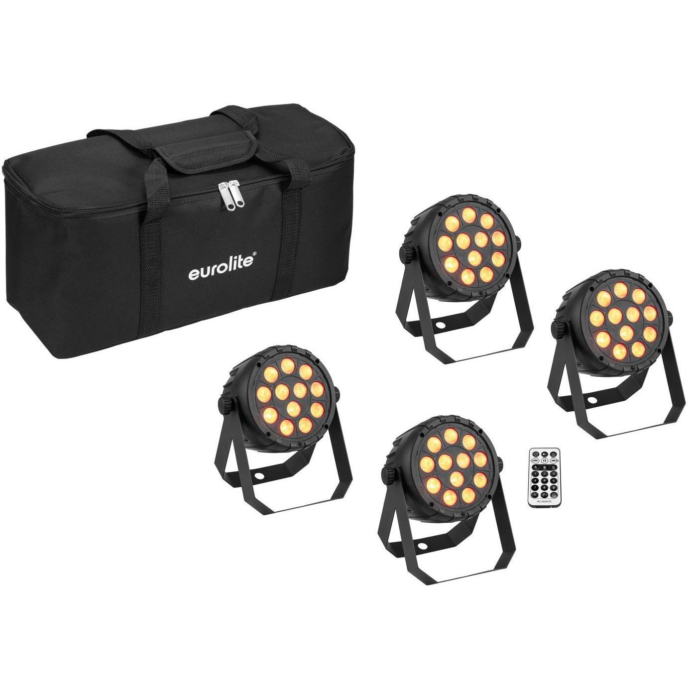 Eurolite Set 4x LED PARty Spot Silent RGB/WW mit Softbag, Licht Set