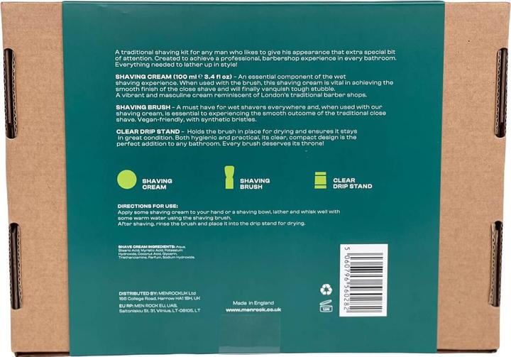Produktbild Men Rock The Life Shaver Sicilian Lime Essential Shaving Kit, shaving cream 100ml, sahving brush, drip stand (Aftershave Gel, 100 ml)