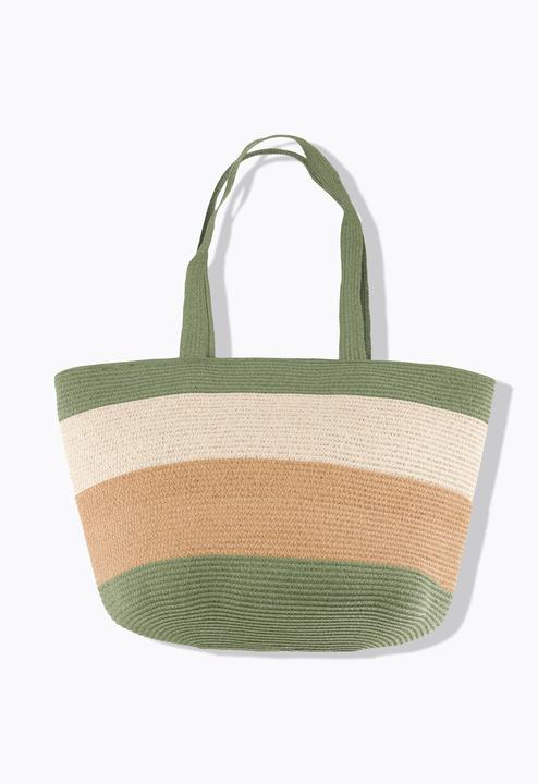 Immagine prodotto Ulla Popken Borsa in paglia con righe e zip