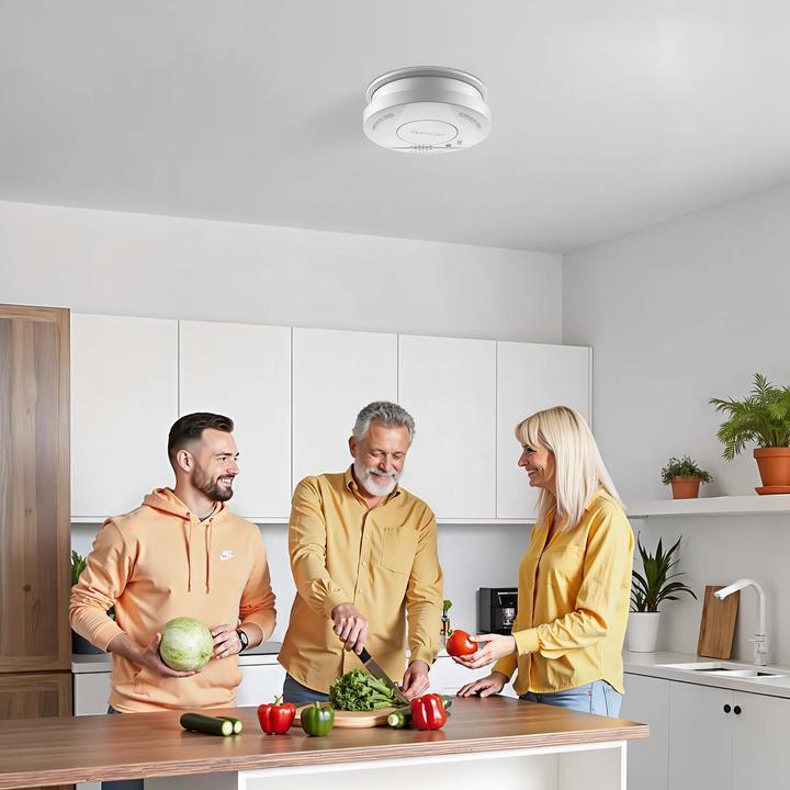 Produktbild Wiltec 2x Rauchmelder 3-V-Batterie Feuermelder HUSH-Funktion Brandschutzmelder