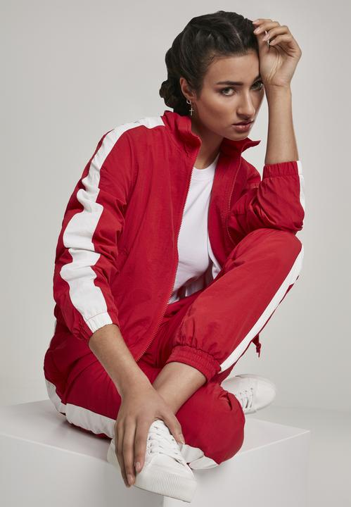 Actual product image Urban Classics Ladies Short Striped Crinkle Track Jacket (XS)