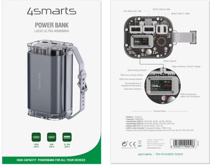 Actual product image 4smarts Lucid Ultra (40000 mAh, 100 W, 148 Wh)