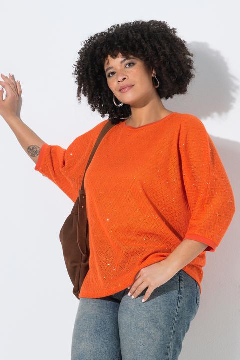 Produktbild Angel of Style Pullover, Loose Fit, Lochstrick, Fledermaus-halbarm (50, 52)