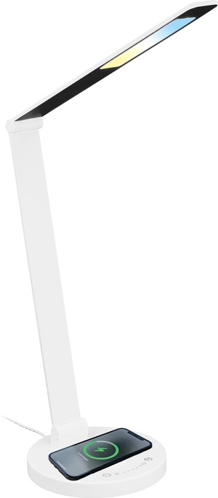 Produktbild Briloner CUMA CCT-LED Tischleuchte, Weiss, inkl. induktive Ladestation (670 lm)