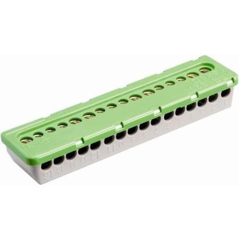 Entrelec Terminal Block PE 7x16mm sq + 9x6mm sq, Elektronikkabel + Stecker, Grün