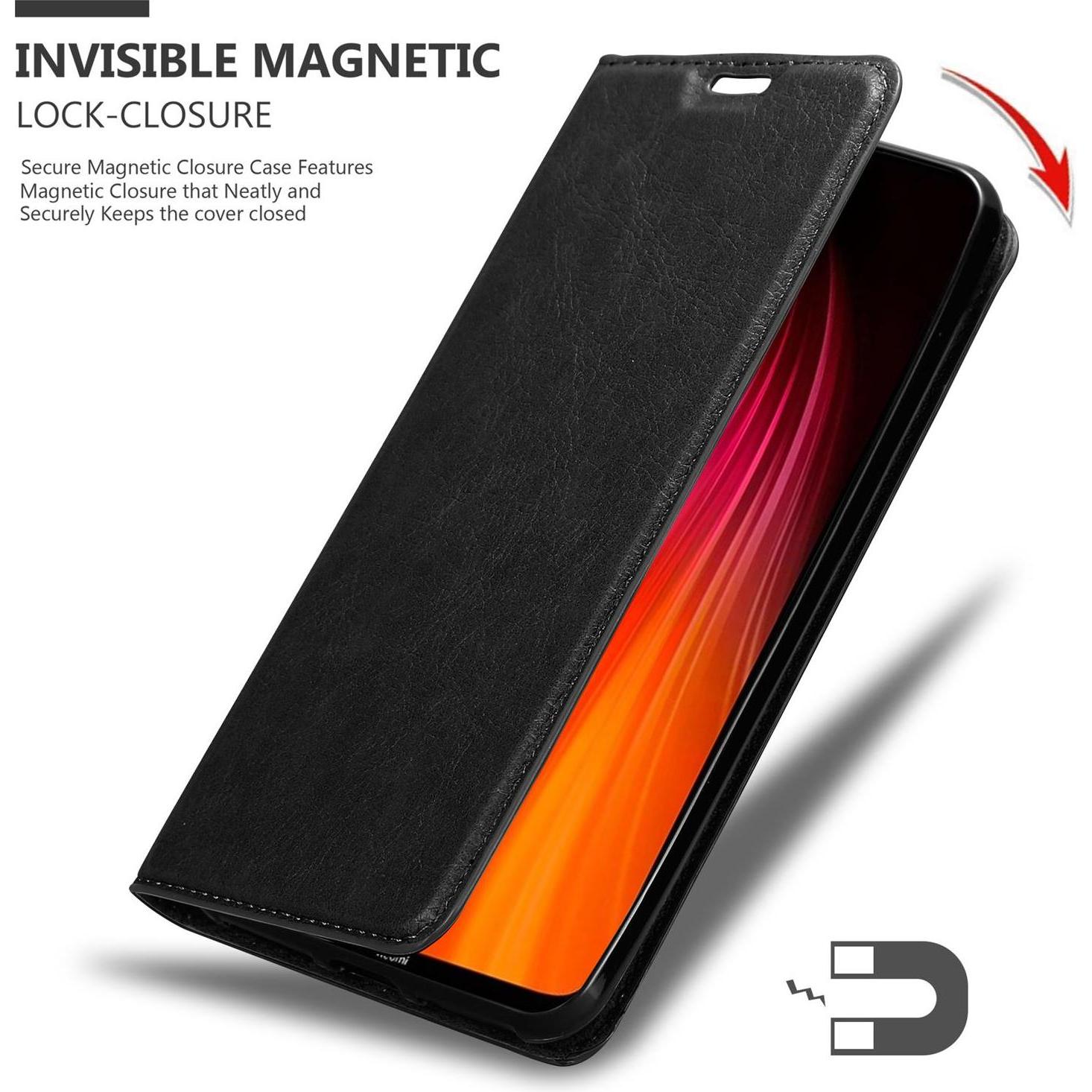 Thumbnail - Cadorabo Book Invisible Magnet Cover (Xiaomi Redmi Note 8), Smartphone Hülle, Schwarz