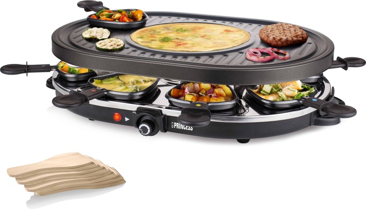 Actual product image Princess 162700 Raclette 8 Oval Grill Party