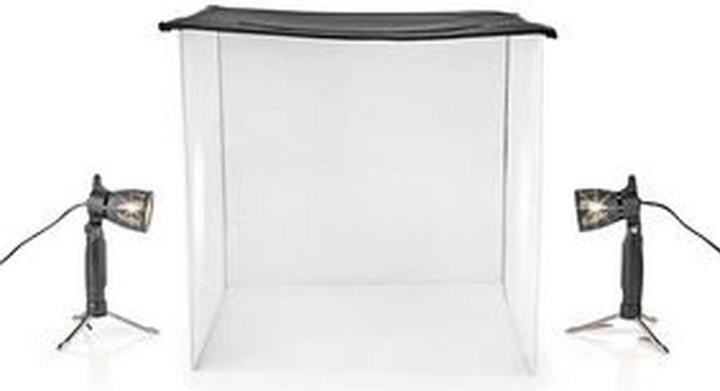 Produktbild Nedis Foto Studio Kit 400 lm Faltbar Hintergründe inkl. Tragetasche enthalten Schwarz (Reflektor)
