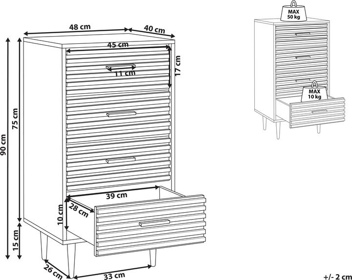 Produktbild Beliani Keith (48 x 40 x 90 cm)