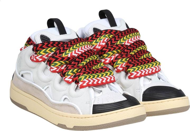 Produktbild Lanvin curb sneakers in leather and suede with multicolor laces (42)