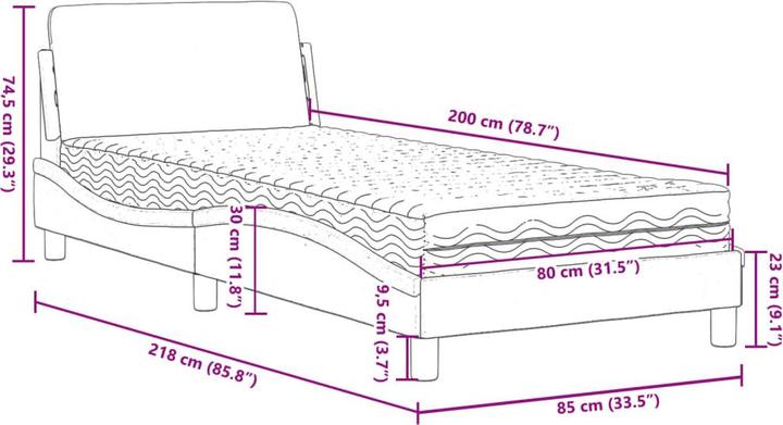 Image du produit vidaXL Bett (80 x 200 cm)
