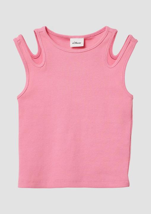 S.Oliver T-Shirt Geripptes Tanktop mit Cut-outs (92)