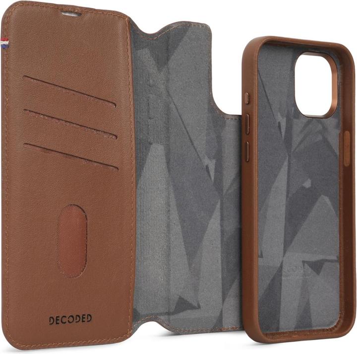 Actual product image Decoded Leather Detachable Wallet for iPhone 15 Plus Tan (Apple iPhone 15 Plus)
