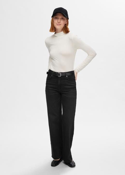 Produktbild Selected Femme Schwarze Wide Fit Jeans (W25/L32)
