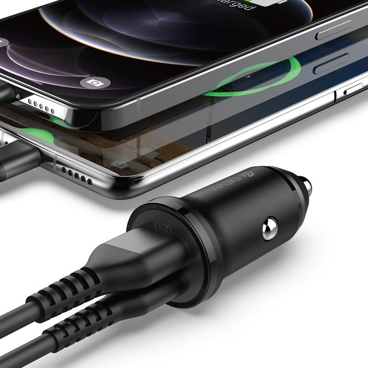 Produktbild Devia car charger Smart Mini PD QC 3.0 30W 1x USB 1x USB-C white