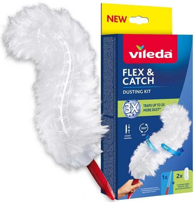 Produktbild Vileda Staubwedel mit kurzem Stiel + 2 Flex&Catch-Einsätze (1 Stk.)