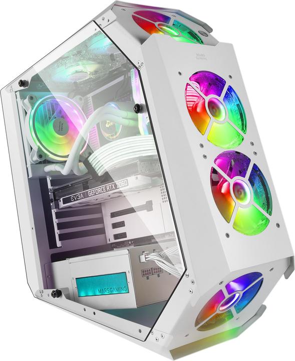 Actual product image Mars Gaming Boitier Moyen Tour Atx Mc51 RGB Avec Panneaux Vitrés (Blanc) (ATX, Mini-ITX, mATX)