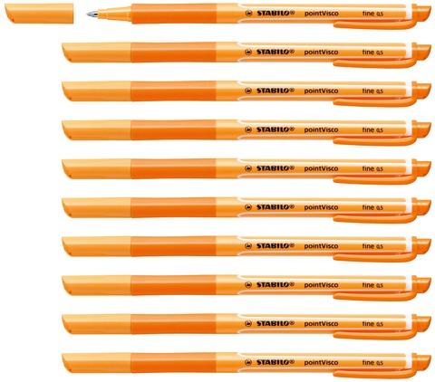 Productafbeelding STABILO Rollerball - pointVisco - verpakking van 10 - oranje (Oranje, 10 x)