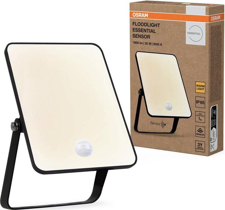Actual product image Osram Floodlight Essential Sensor 20W 3000K 4099854430053 LED-Aussenstrahler mit (IP65)