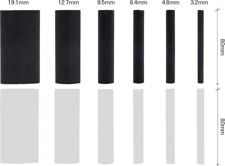 Immagine prodotto Offgridtec Schrumpfschlauch Sortiment Schwarz Weiss 3:1 Ratio mit Kleber Doppelwandig 260 Stück 88mm Länge Ve (260x)