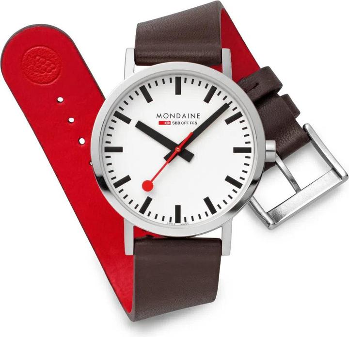Actual product image Mondaine Classic - Vegan poliert (Analogue wristwatch, Swiss made, 40 mm)
