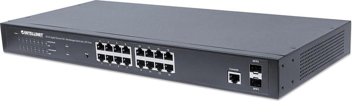 Actual product image Intellinet IC Intracom INT Switch 16Port Gigabit Ethernet PoE WebManaged (16 Ports)