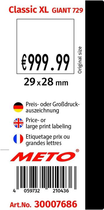 Immagine prodotto METO 30007686 - Etichettatrice prezzi a 1 riga Classic XL Giant 729