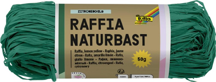Produktbild Folia Bringmann Naturbast Raffia 50g Smaragdgrün
