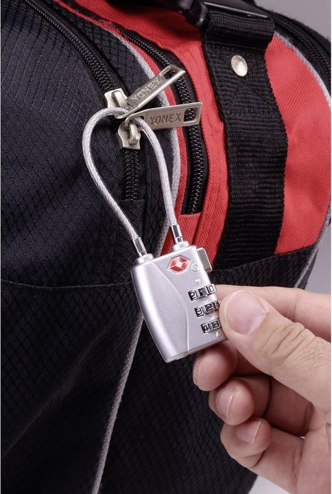 Actual product image Sygonix SY-5044450 Cable lock 33 mm TSA Silver Combination lock