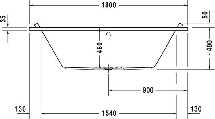 Image du produit Duravit Baignoire balnéo rectangulaire STARCK 212 l 180x90 we 2 Système RS Air (212 l, 180 cm, 90 cm)