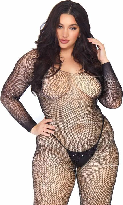 Productafbeelding Leg Avenue Gekristalliseerde net bodystocking + (XL, XXL)