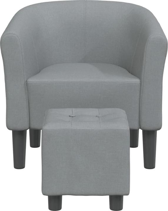 Produktbild vidaXL Clubsessel mit Fusshocker Hellgrau Stoff,Farbe