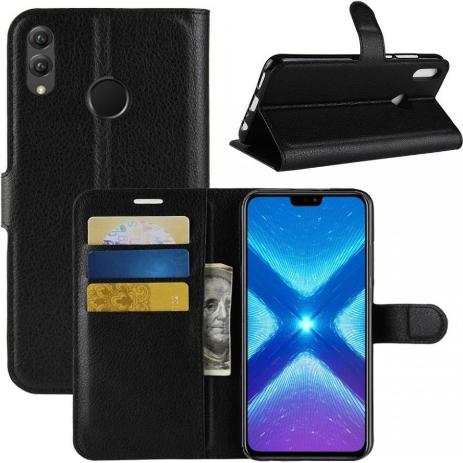 Screenguard Honor 8X Leather Guard Lederhülle (Honor 8X), Smartphone Hülle, Schwarz