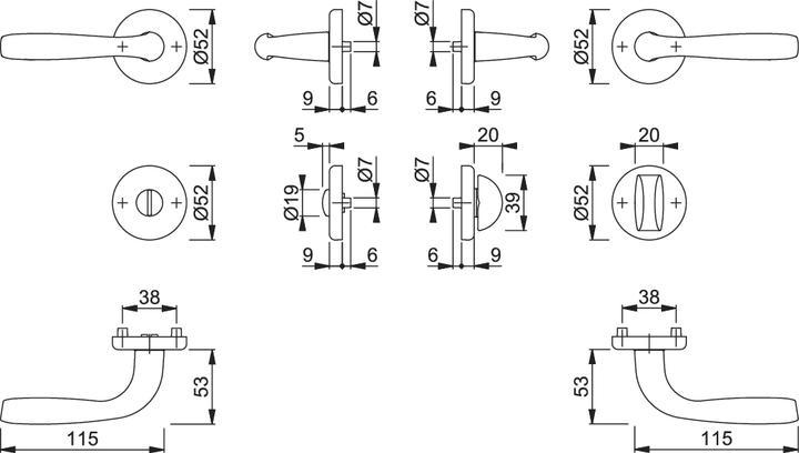 Actual product image Hoppe Rosette fitting F1