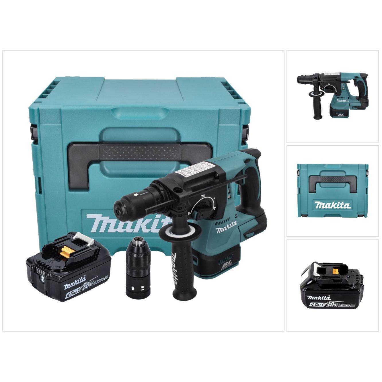 Makita, Trapano + Avvitatore a batteria, Trapano a percussione a batteria DHR 243 M1J 18 V 2,0 J SDS plus Brushless + 1x batteria