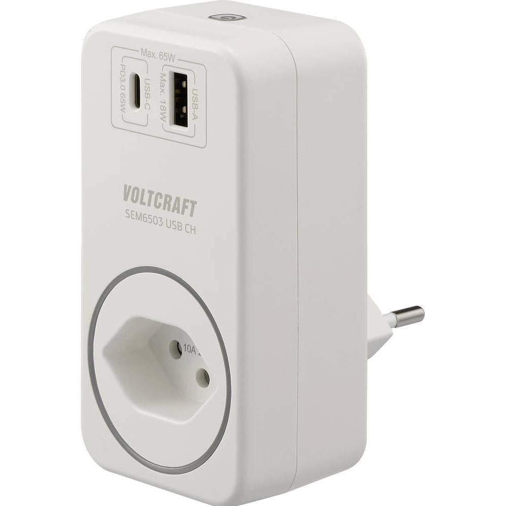 Voltcraft, Misuratore energia, SEM6503 CH Misuratore di costi energetici Interfaccia USB, inclusa spina radio