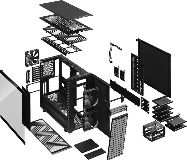 Produktbild Fractal Define 7 Black TGD (ATX, mATX, Mini-ITX, E-ATX)