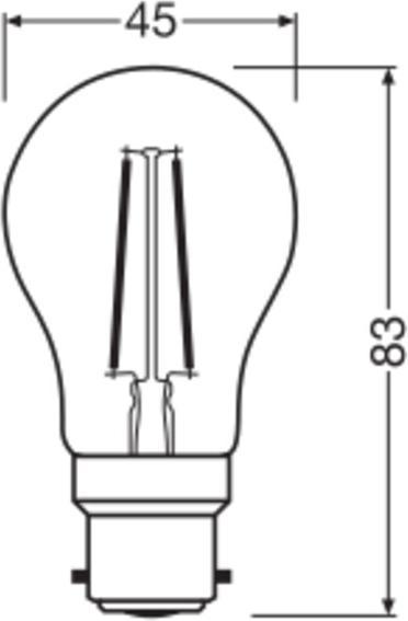 Image du produit Osram LED Star Classic P 25 Filament 1.8W 827 Clear B22d (B22d, 250 lm, 6x)