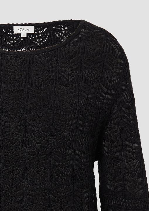 Produktbild S.Oliver Strickpullover Ajour-Strickpullover mit 3/4-Ärmeln (38)