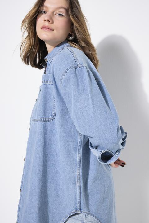 Immagine prodotto Studio Untold Camicia di jeans dal taglio oversize con collo da camicia (54)