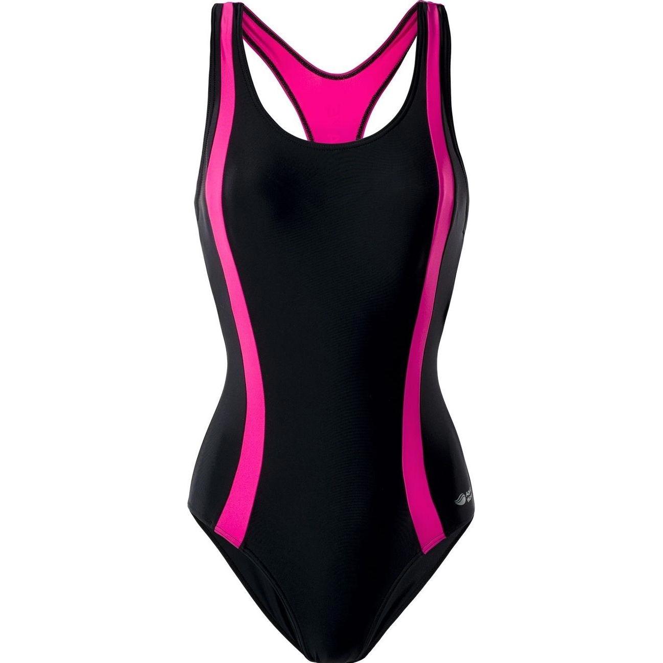 Aquawave, Damen, Badeanzug, Asma Black/Raspberry Sorbet Swimsuit. XL, Schwarz, (XL)