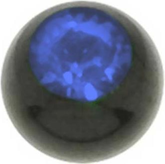 Produktbild Bijouteria Piercingverschluss (Chirurgenstahl 316L, PVD Beschichtung (schwarz), Premium Kristall)