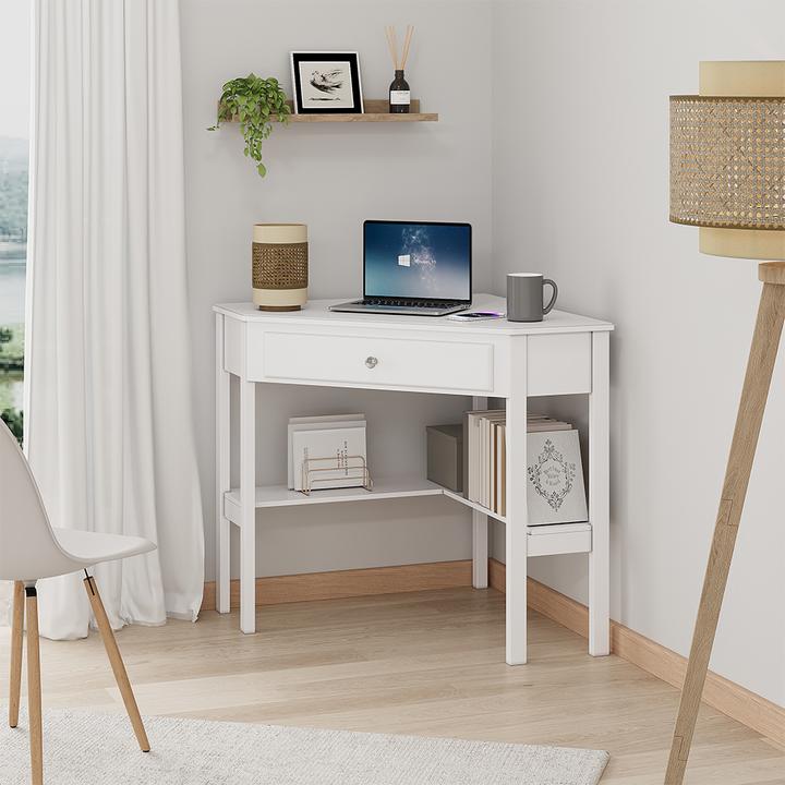Produktbild Vicco Eckschreibtisch Velto, Weiss, 75 x 71.6 cm