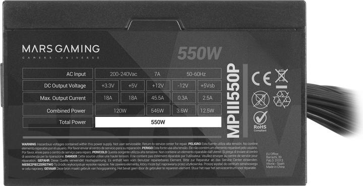 Actual product image Mars Gaming MPIII550P (550 W)