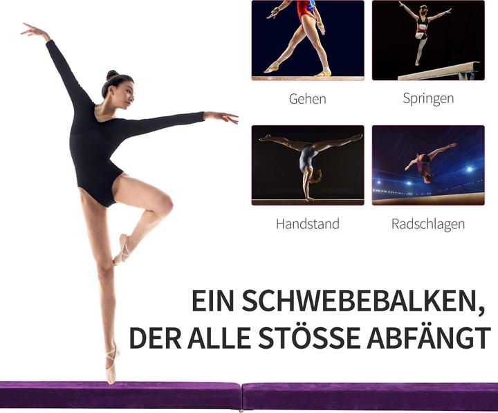 Produktbild Homcom Schwebebalken Kiefernholz, Polyester Violett