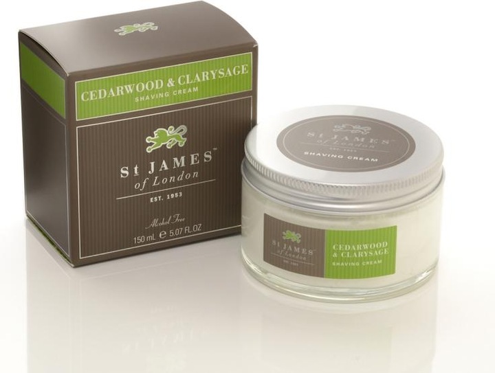 Actual product image St. James of London Shaving Cream Cedarwood & Clarysage (150 ml, Shaving cream)
